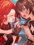 Hakuno and Hitori affirm their friendship.