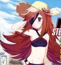 Arietta wearing a swimsuit in promotional artwork for the Steam Summer Sale in 2022 (from Twitter)