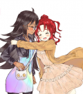 Hakuno and Sumire Hitori at the end of My Heart's Reflection.