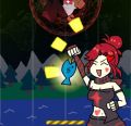 Sumire's results screen in “Reel it in!!” (succeeded).